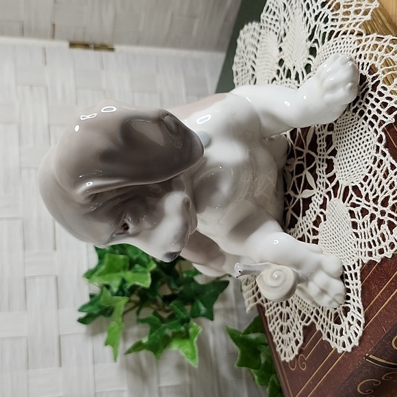 👉*MINT VTG* LLADRO PUPPY DOG WITH SNAIL FIGURE #1139 ~PORCELAIN ~EXCELLENT - Picture 6 of 15